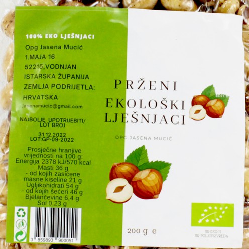 Prženi eko lješnjaci 200 g