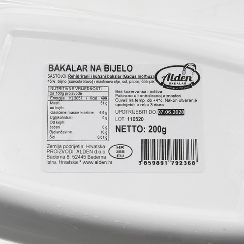 Bakalar na bijelo 200 g