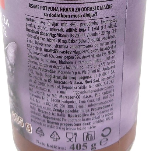 Rial cat food game meat 405 g