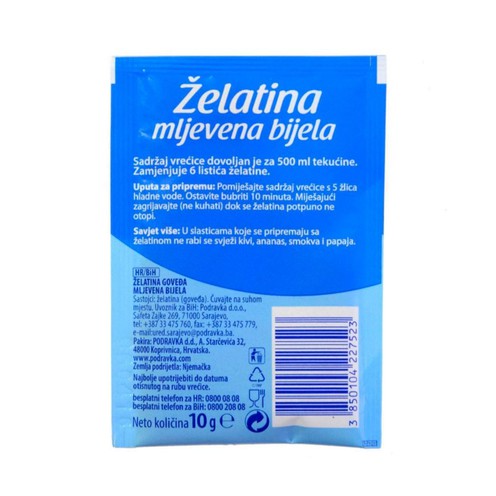 Mljevena bijela želatina Dolcela 10 g