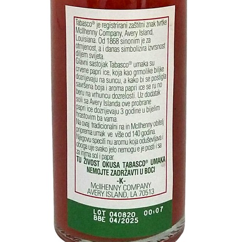 Tabasco ljuti umak 60 ml