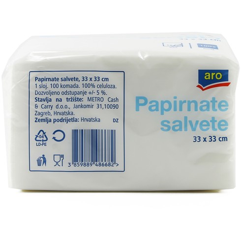 Papirnate salvete 33x33 cm 100/1