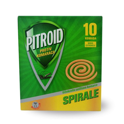 Spirale protiv komaraca s mirisom citronelle Pitroid 10 komada