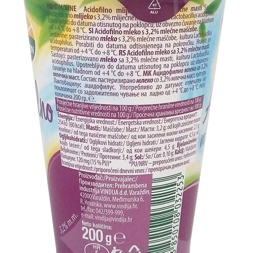 Acidofilno mlijeko 3.2% m.m. 200 ml