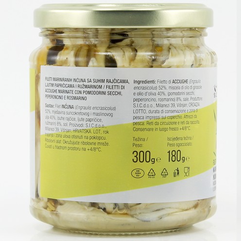 Inćuni marinirani (sušena rajčica, ružmarin, chili) 300 g