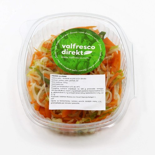 Kuhano povrće julienne - dodatak za juhu za 2 osobe (150 g)
